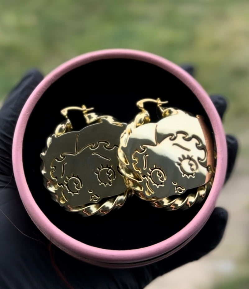 Betty Boop Vintage Muse Hoop Earrings