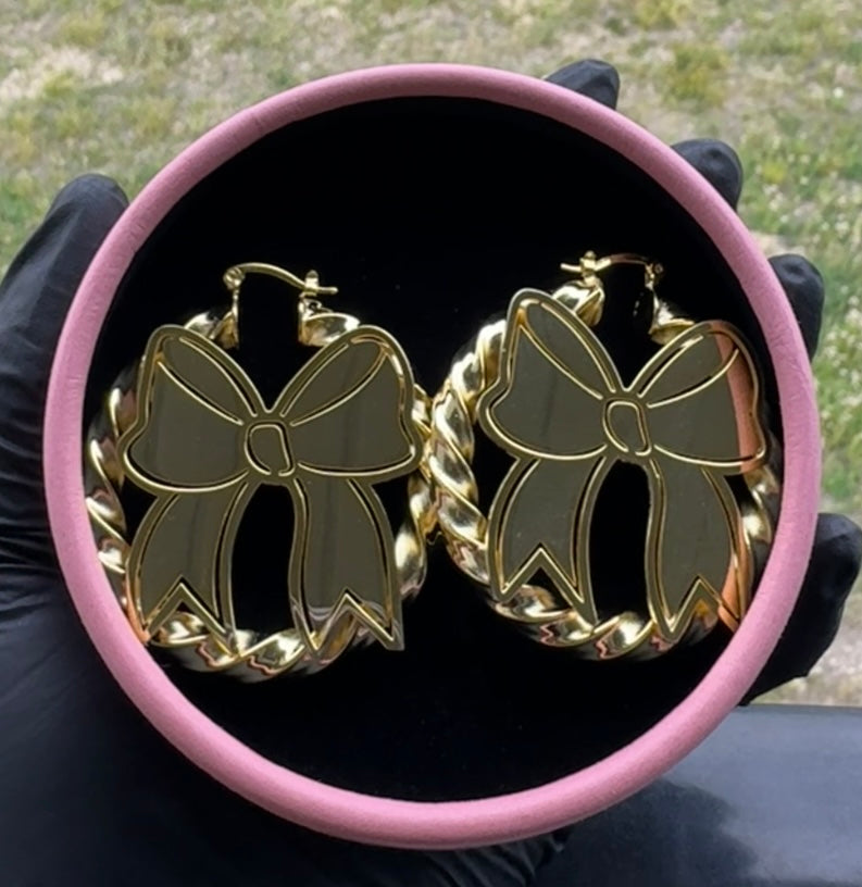 Bow Hoop Earrings