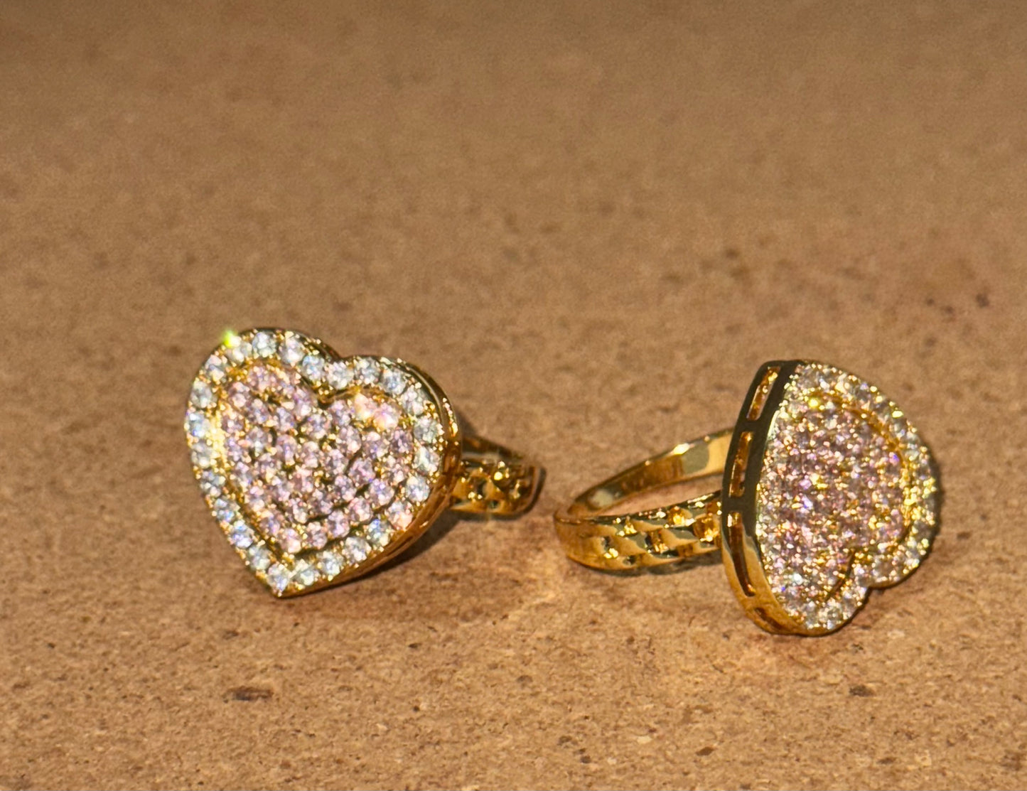 Pink Heart Iced Ring