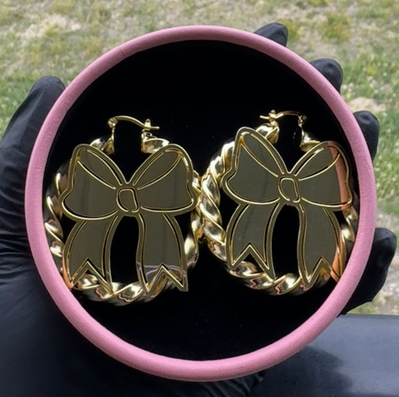 Bow Hoop Earrings