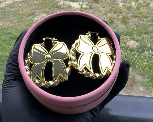 Bow Hoop Earrings