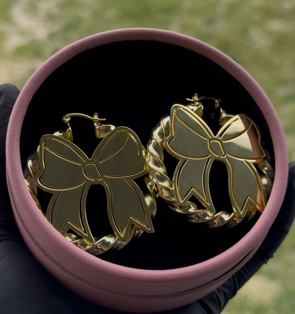 Bow Hoop Earrings